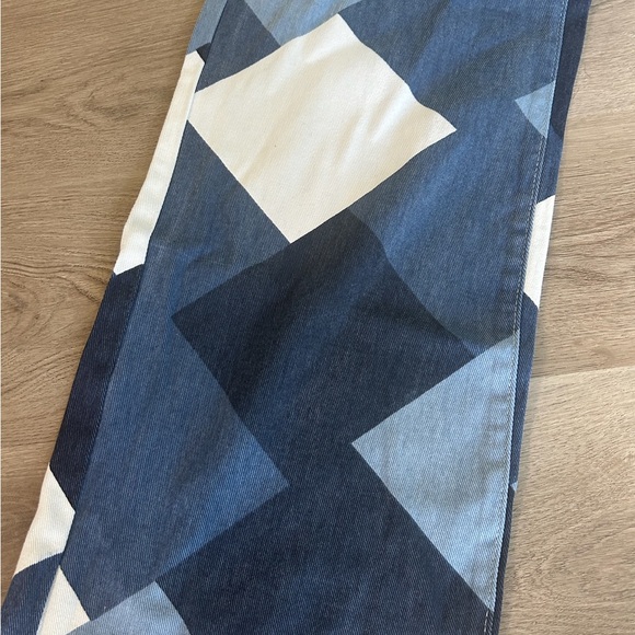 Multi Denim Checkered Wide Leg Jeans - Picture 5 of 5